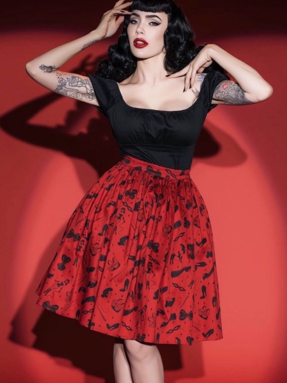 Deadly Dames Fetish Print Skirt